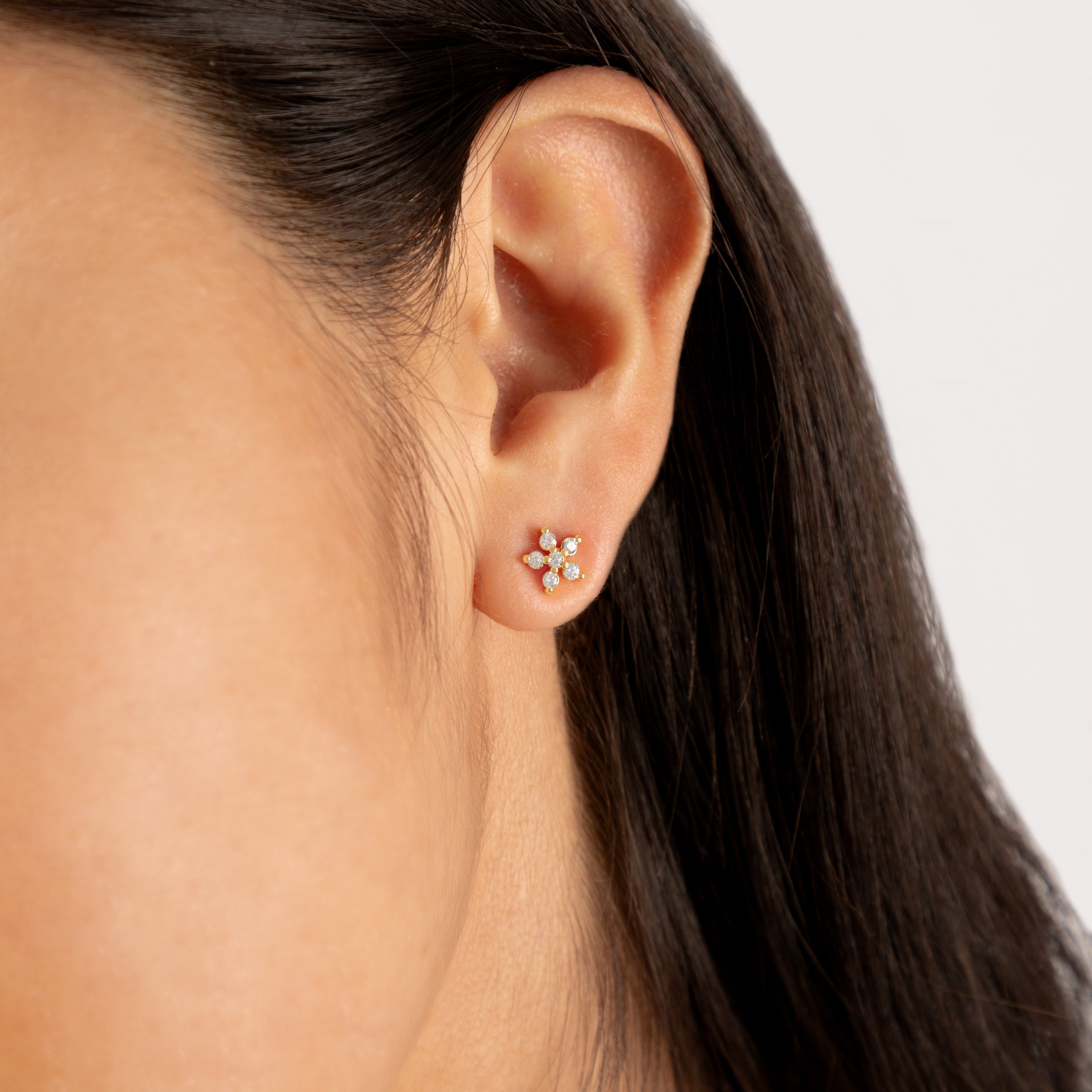 Arete Flor Strass - AT40006