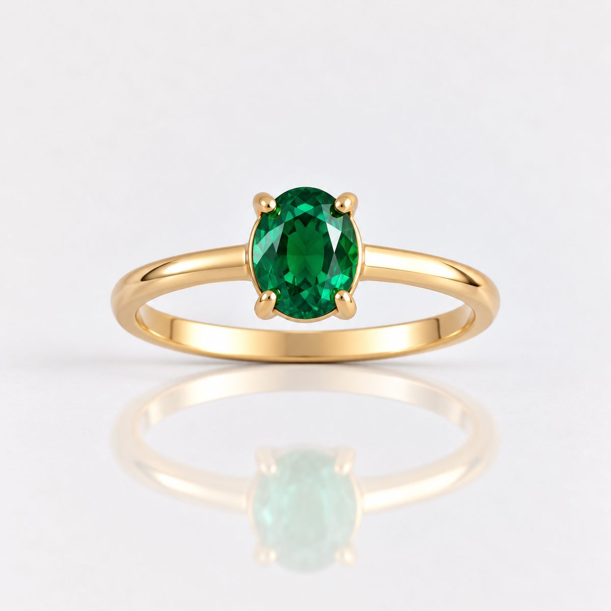 Anillo Circón Verde ORO 18K