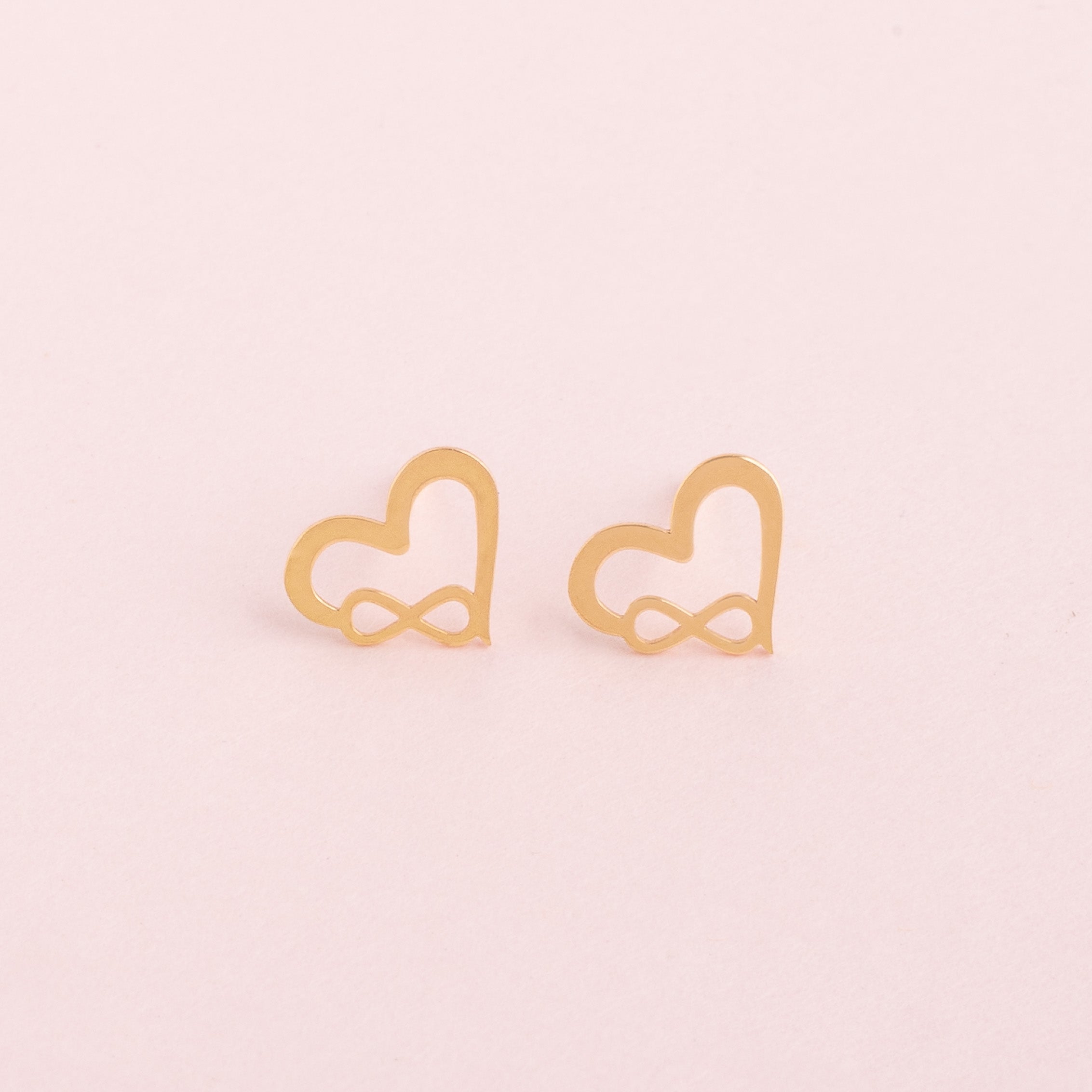 Aretes Corazón Infinito Oro18k