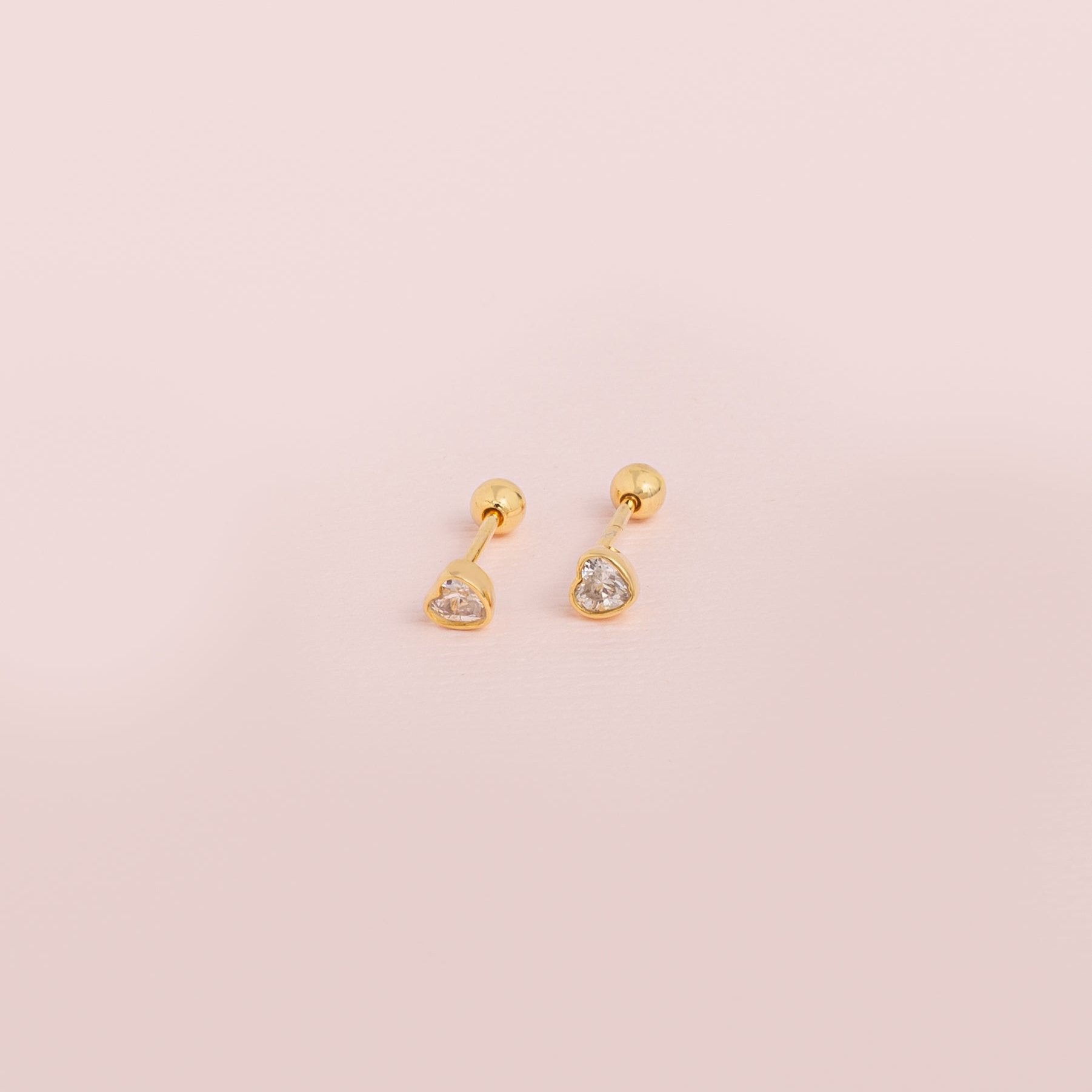Aretes Corazón de Cristal