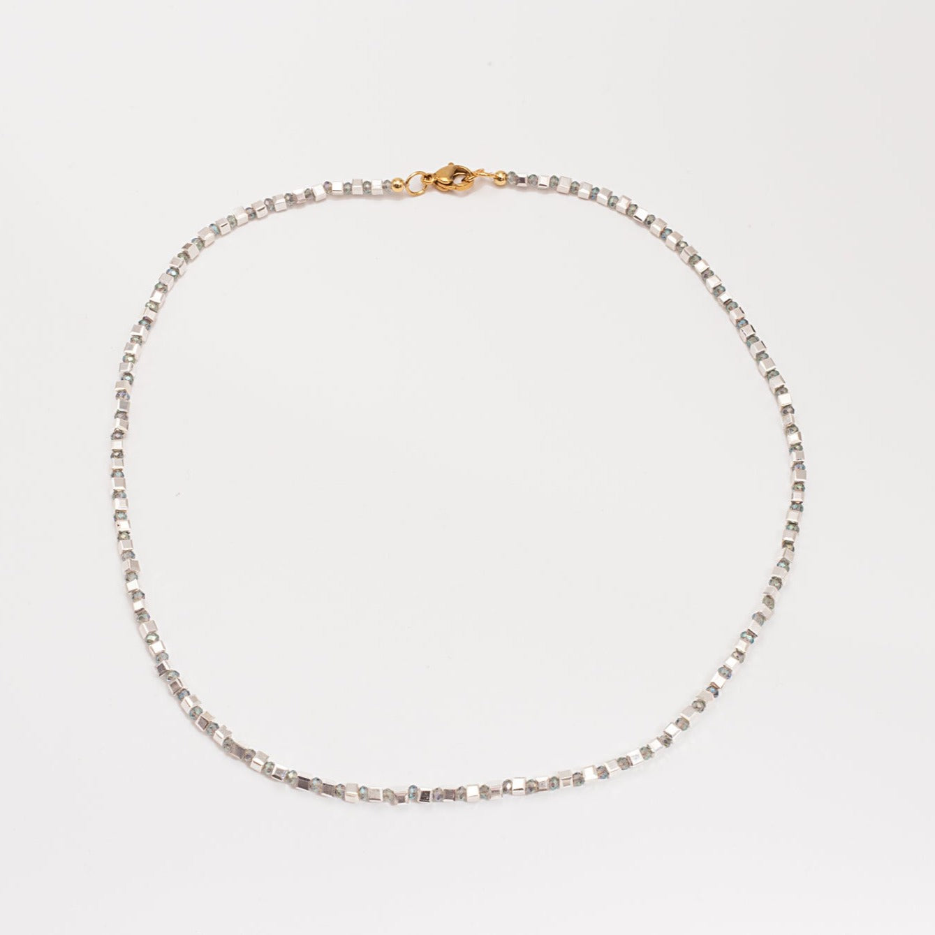 Collar Cristal Plateado