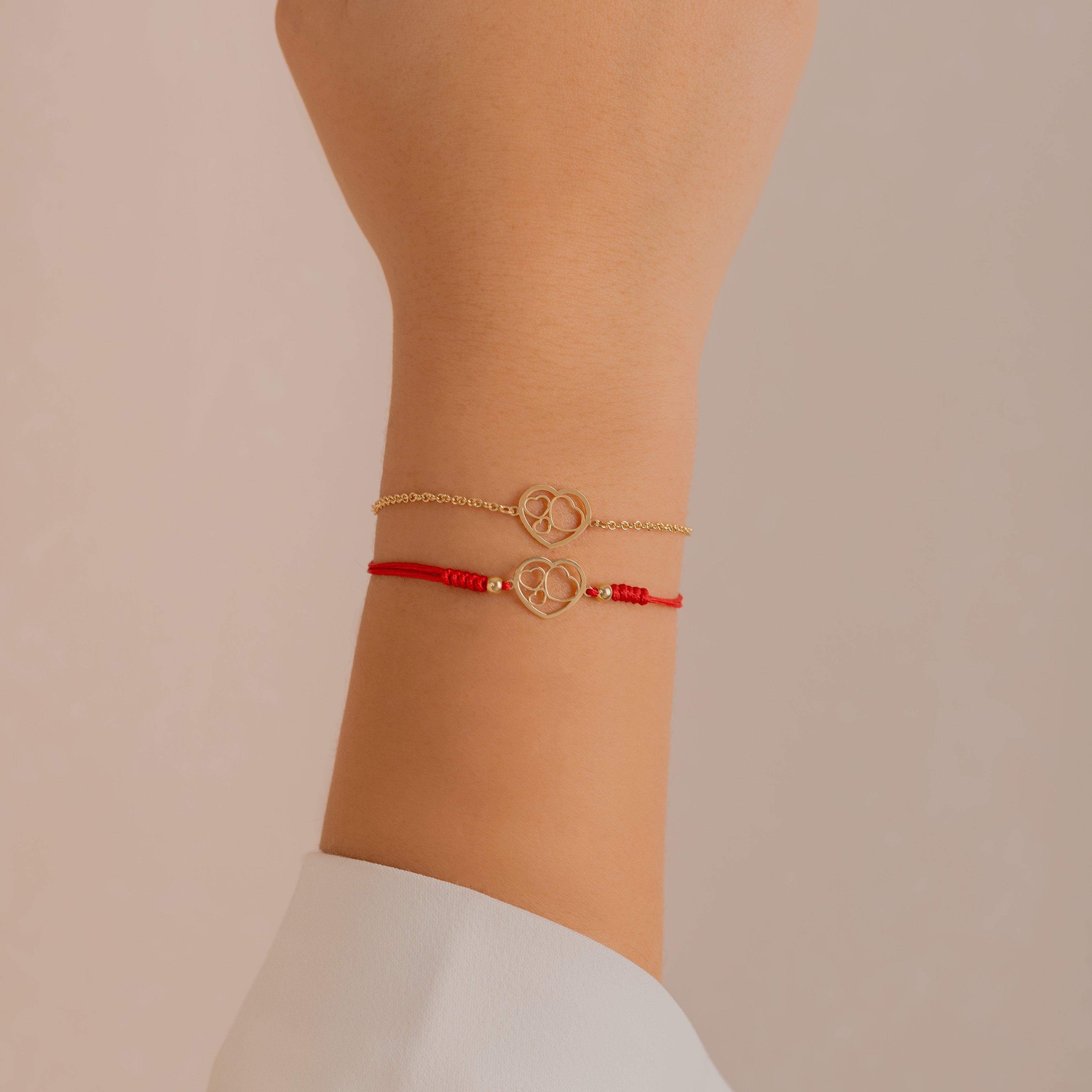 Pulsera Corazones Oro 18k