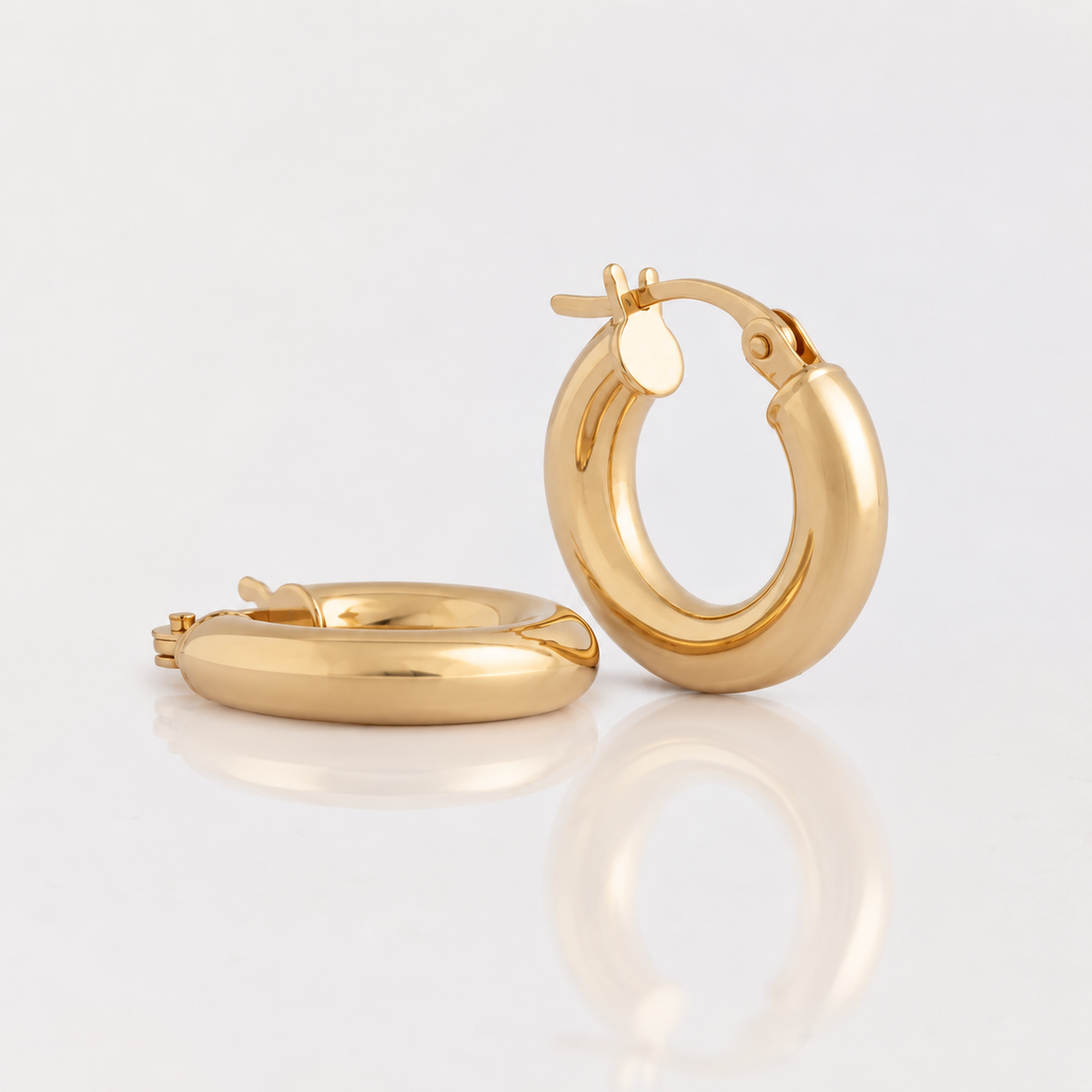 Argollas Mini Bombeadas ORO 18K