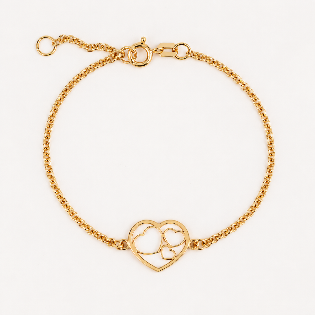 Pulsera Corazones Oro 18k