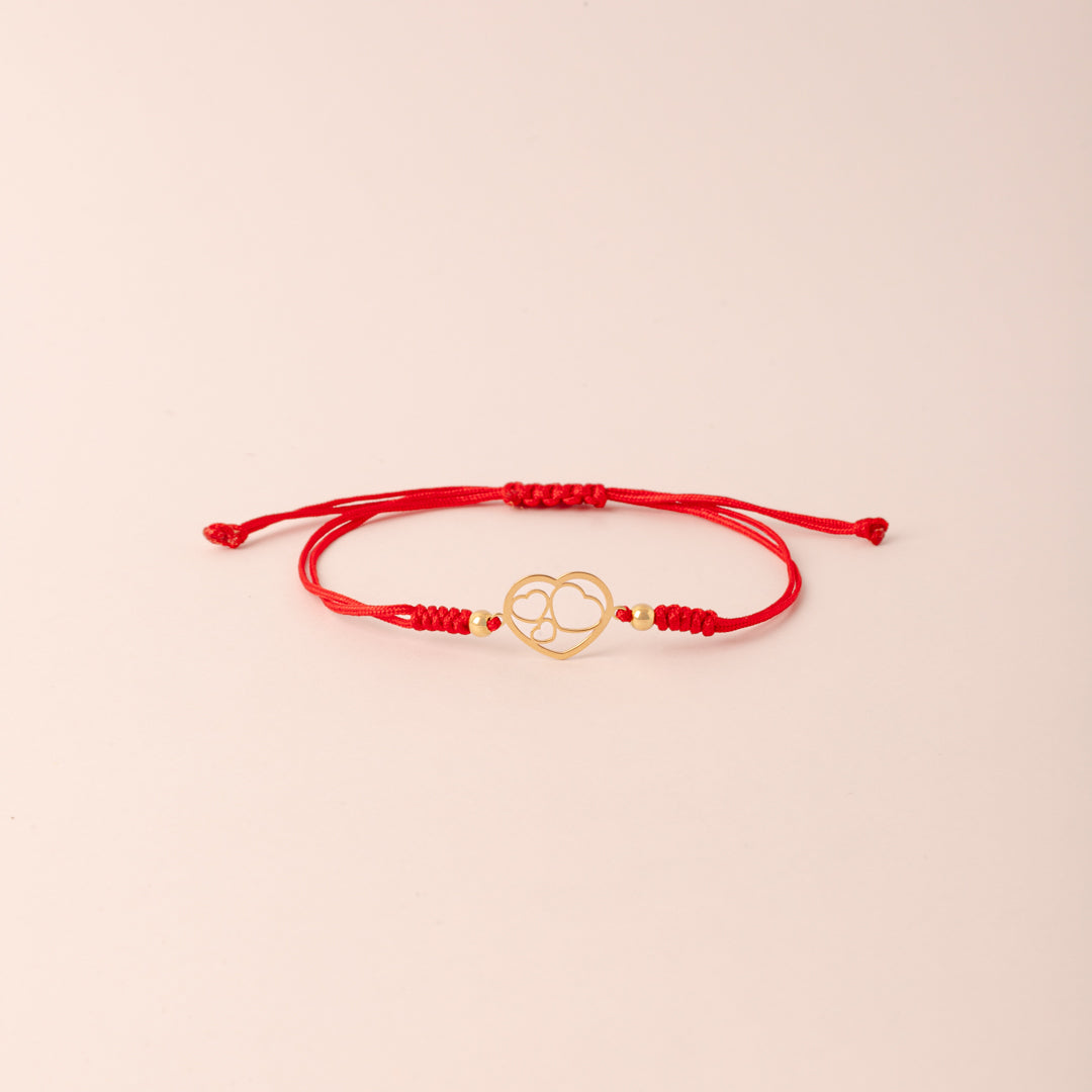 Pulsera Lia Snake Corazones oro 18k