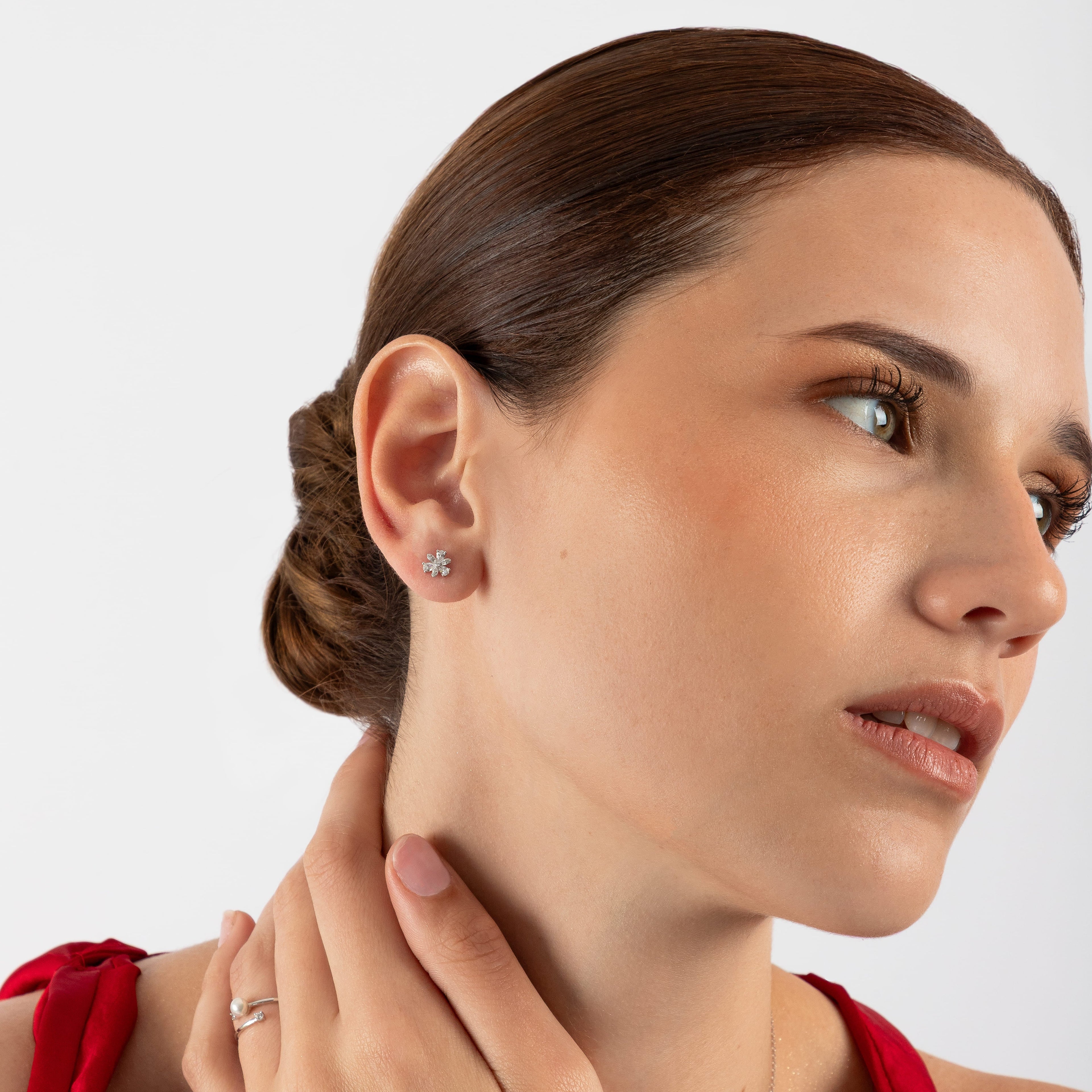 Arete Flor Strass - AT20009