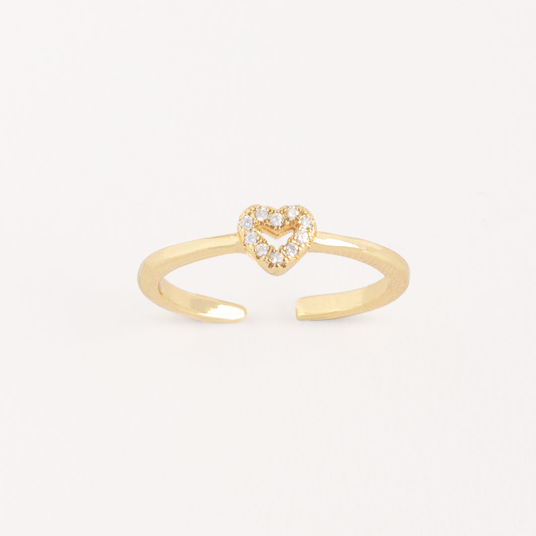 Anillo Corazón Calado Strass - AN40004