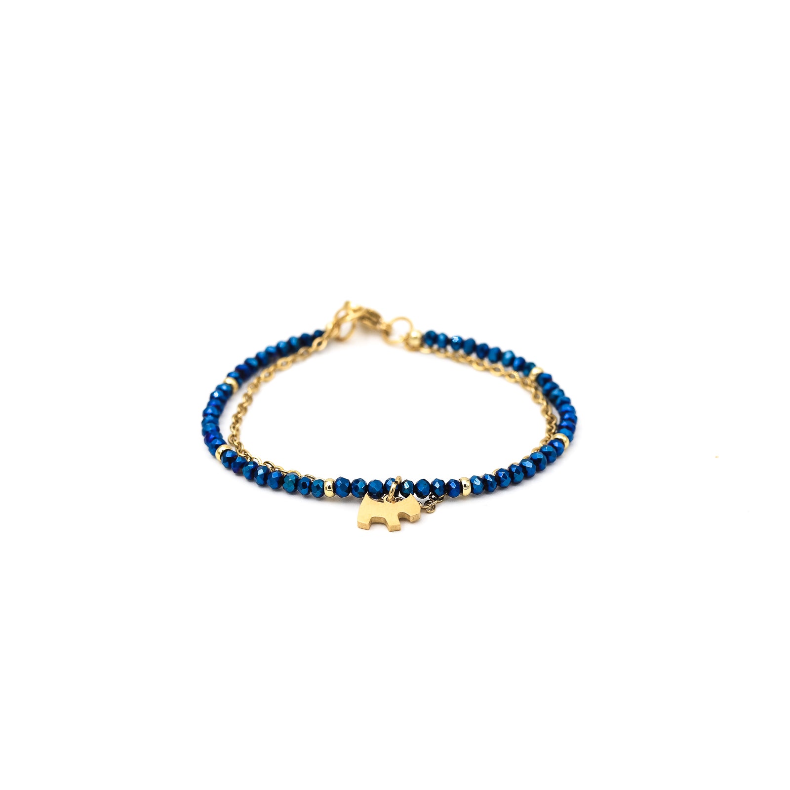 Pulsera Rafaella Tonos Azul Rey - Perrito Colgante