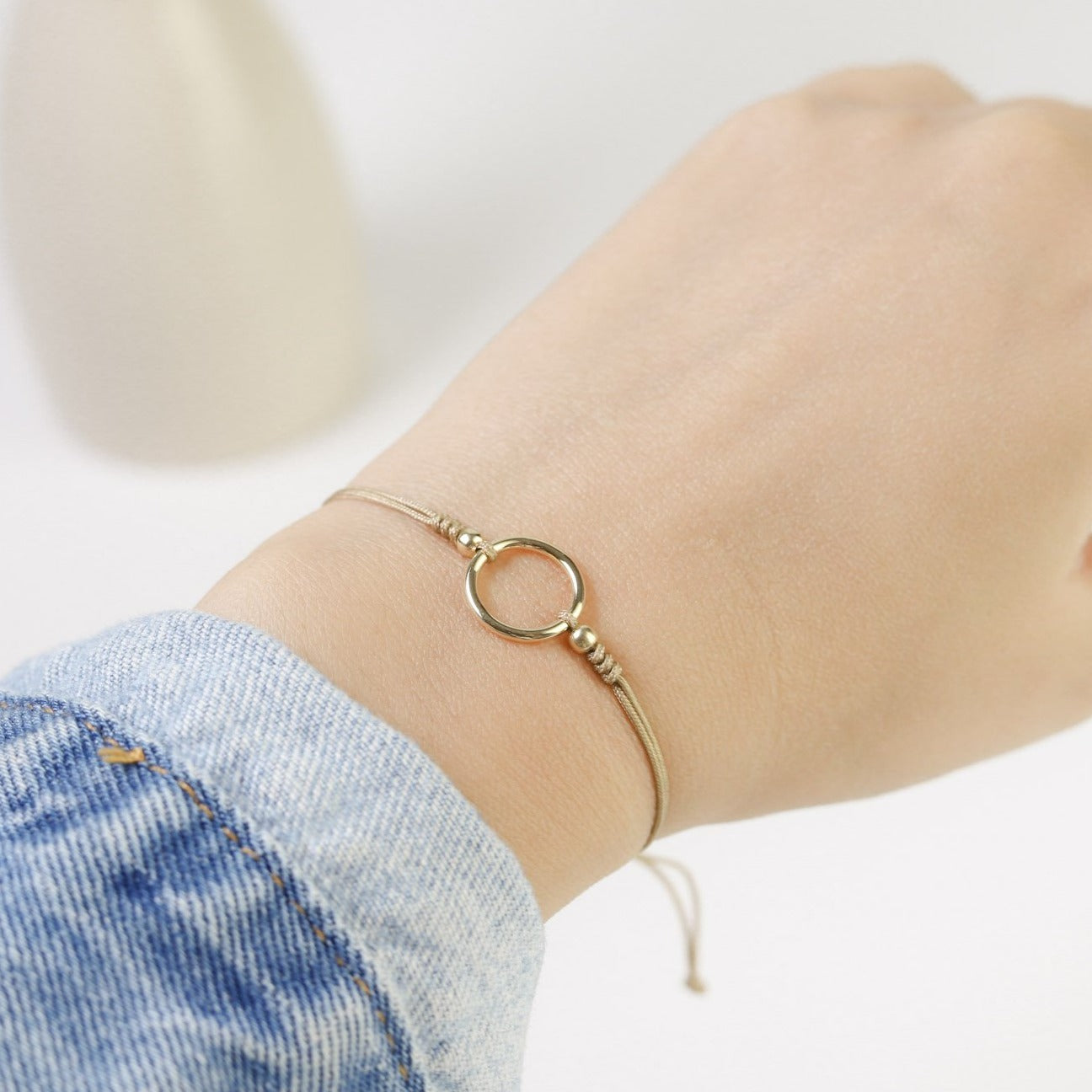 Pulsera Circulo de la Vida Mediano Oro 18k