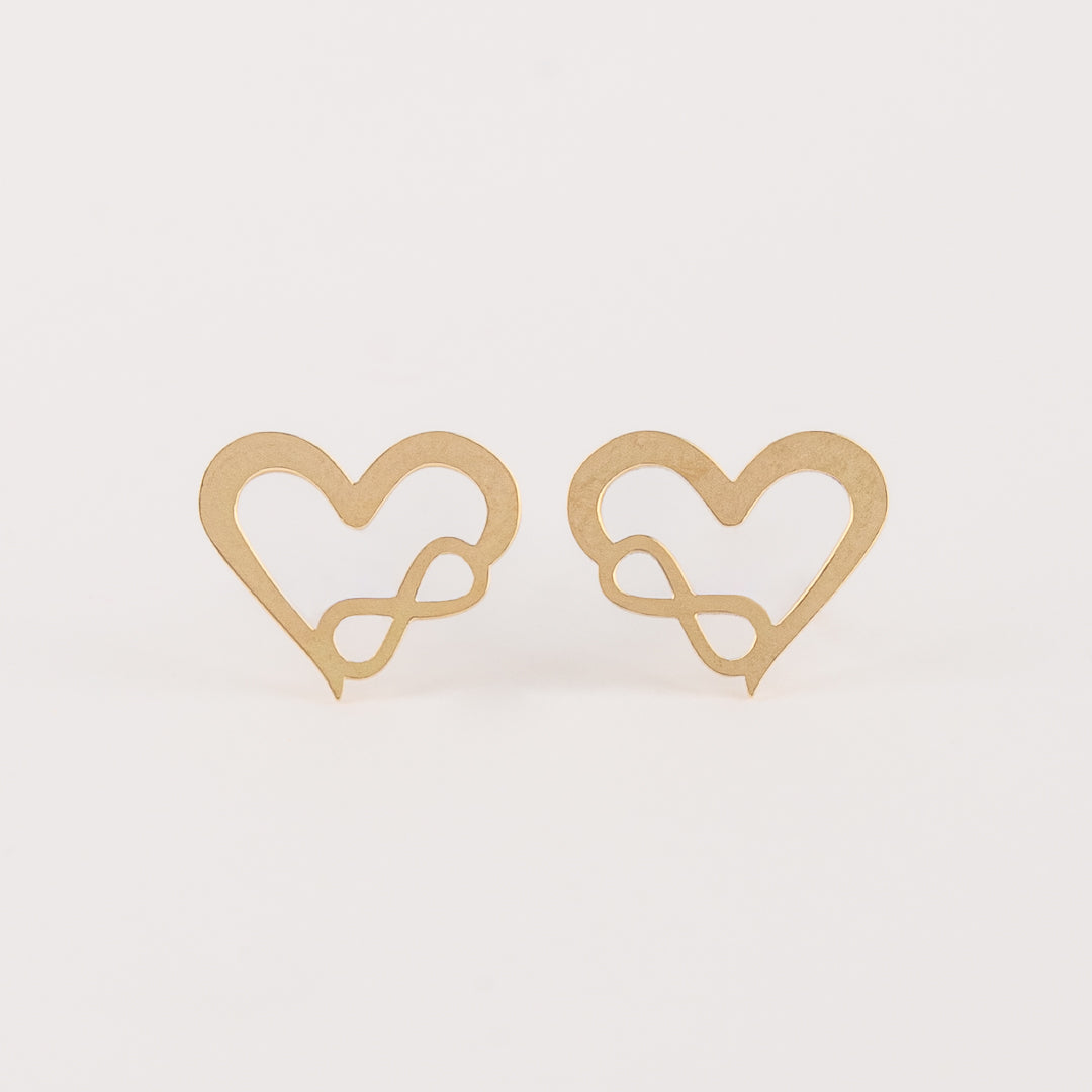 Aretes Corazón Infinito Oro18k