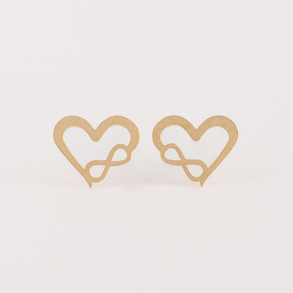 Aretes Corazón Infinito Oro18k