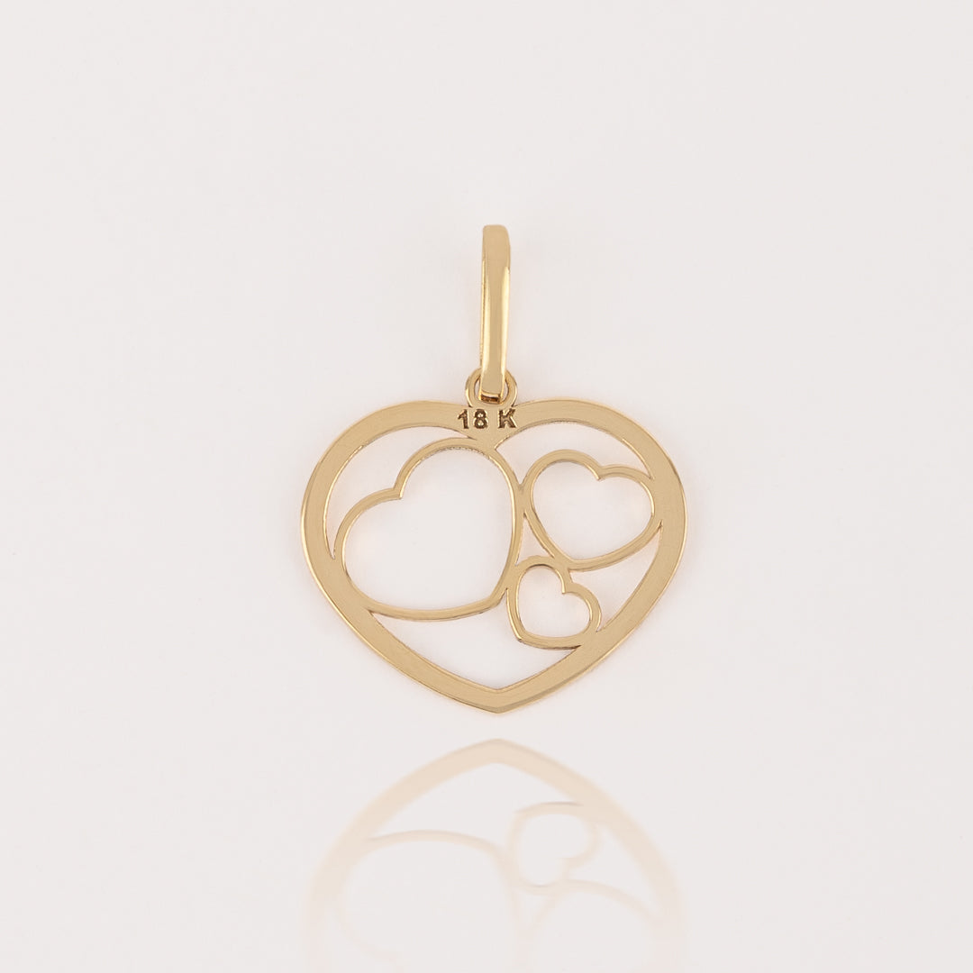 Dije Corazón Calado 3 Corazones Calado Oro 18k (precio no incluye cadena)
