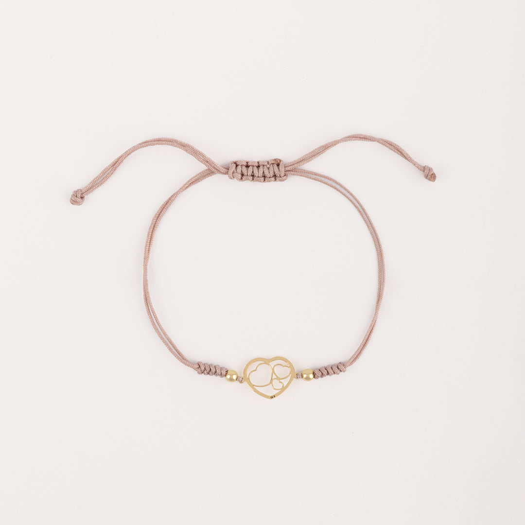 Pulsera Lia Snake Corazones oro 18k