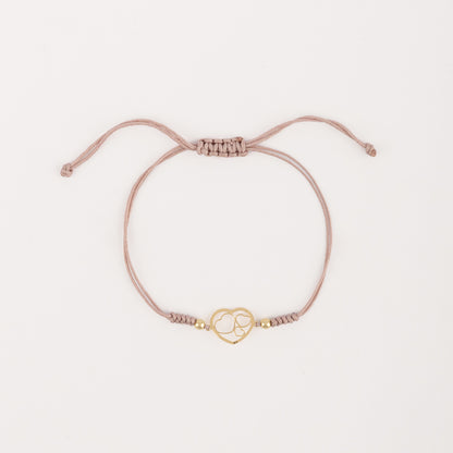 Pulsera Lia Snake Corazones oro 18k