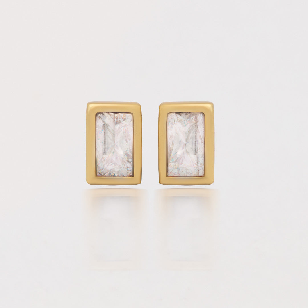 Aretes Cristal rectangular
