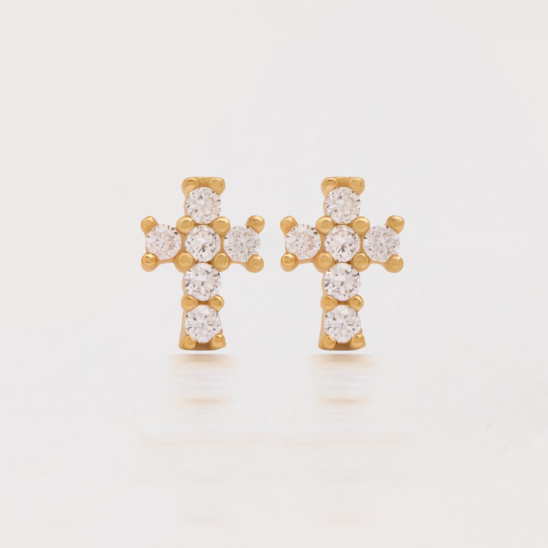 Aretes Cruz Brillante