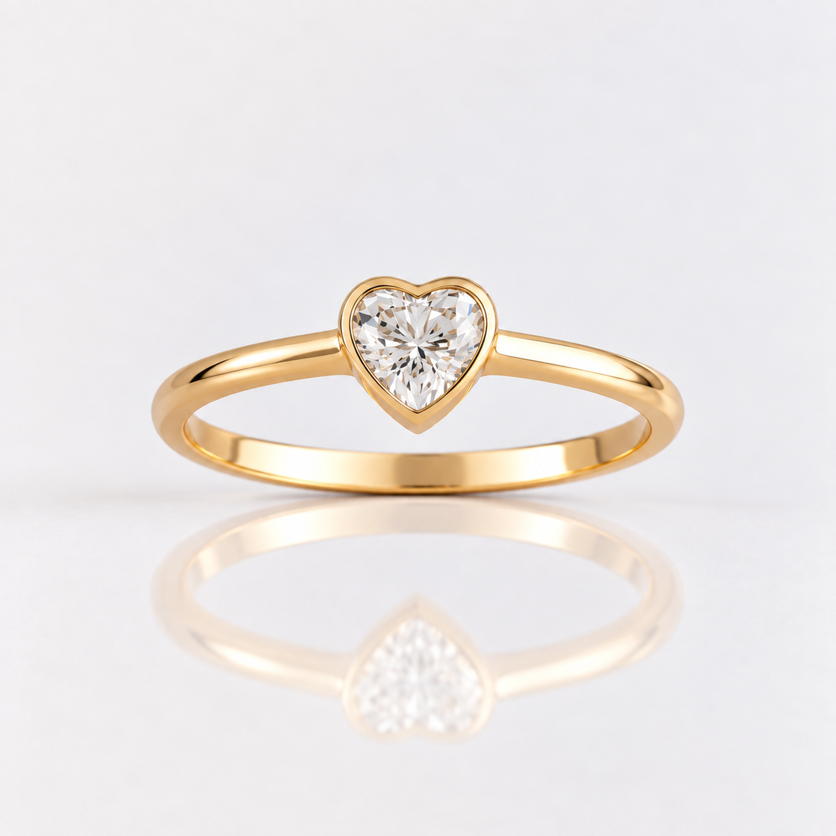 Anillo Corazón Cristal ORO 18K