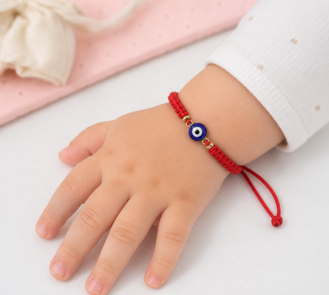 Pulsera Catalina Turca Engastada Para Bebé - Ojo Azul