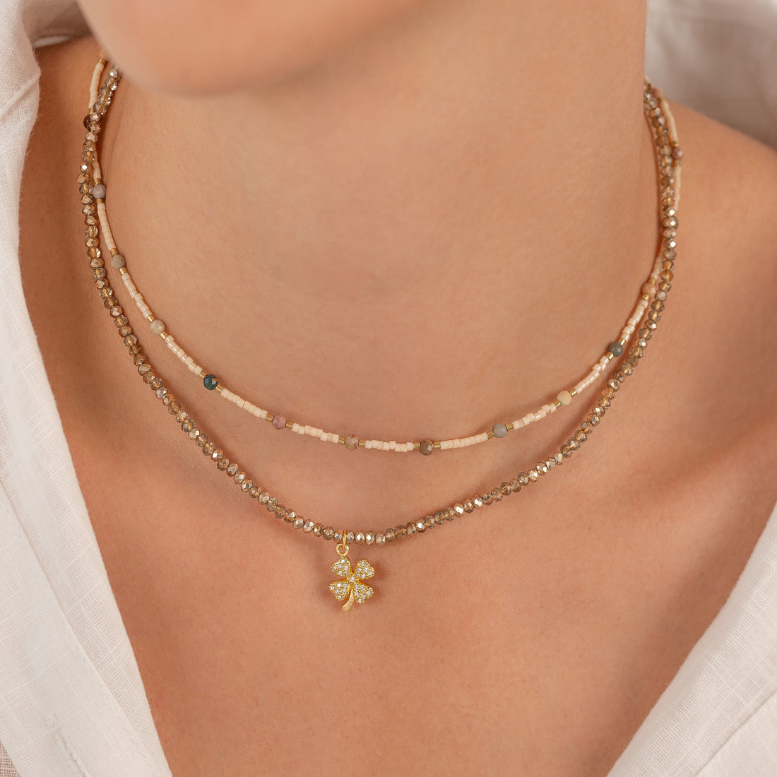 Collar Trébol Champagne