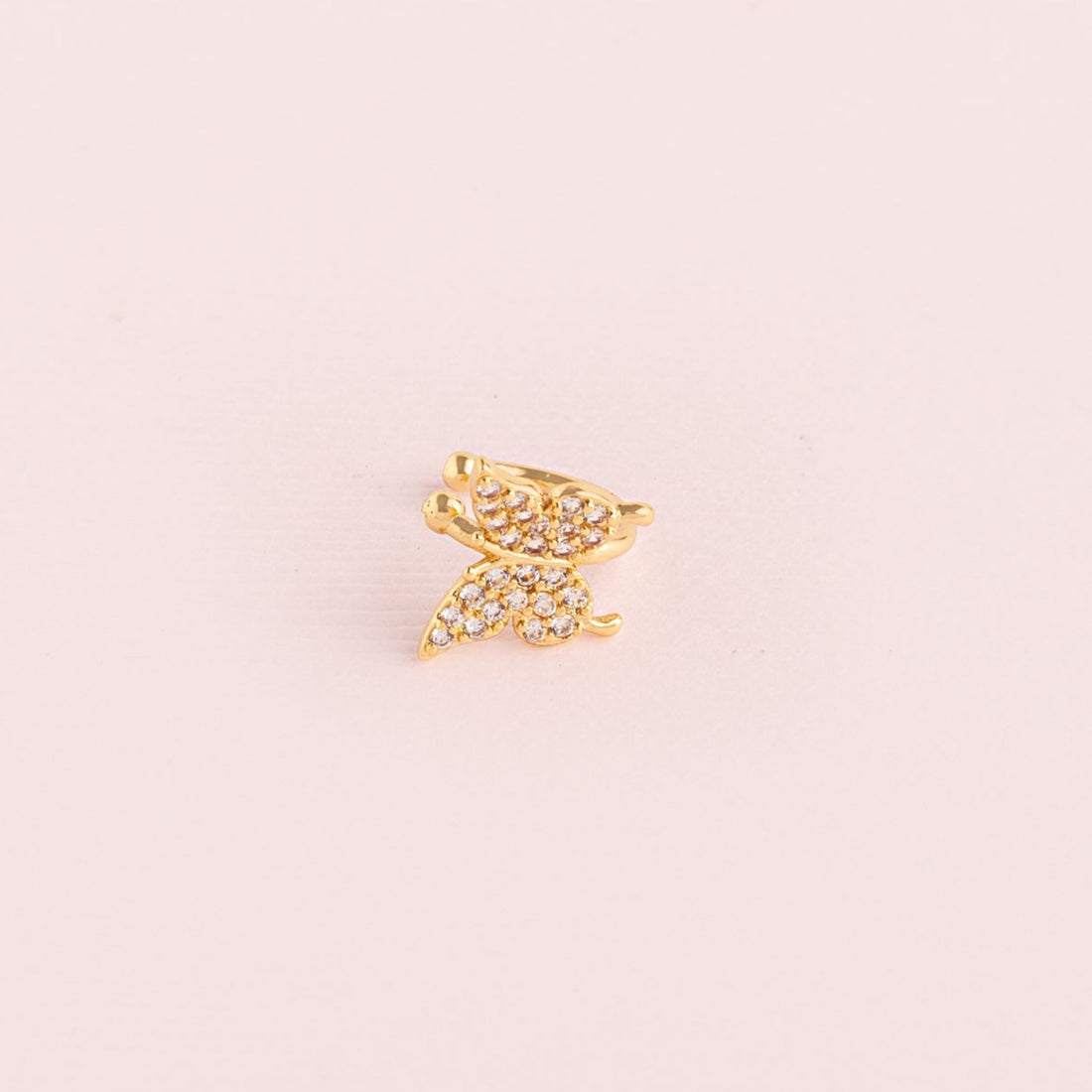 Earcuff Dorado Mariposa Strass