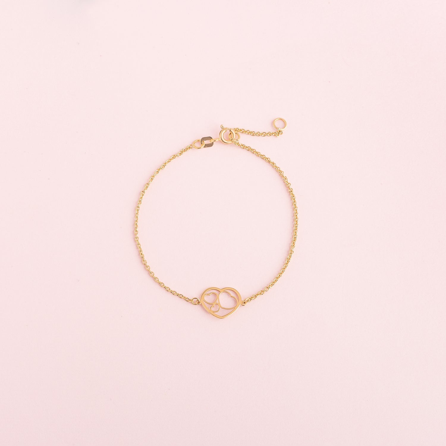 Pulsera Corazones Oro 18k