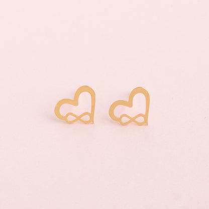 Aretes Corazón Infinito Oro18k