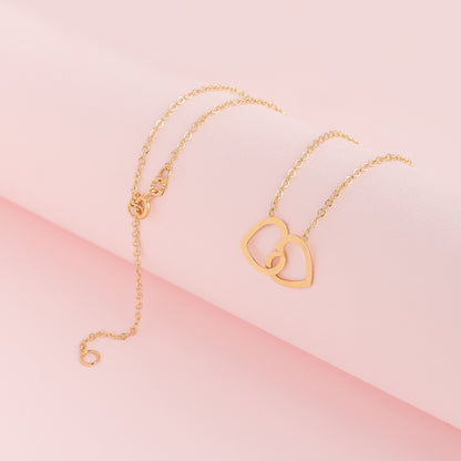 Collar Corazones Enlazados Oro 18k