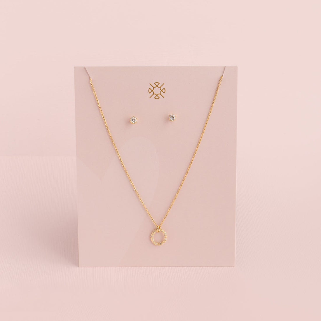 Packs Collar Circulo Dorado + Aretes