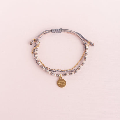 Pulsera Julieta triple Placa &quot;Quiero, puedo y lo merezco&quot;