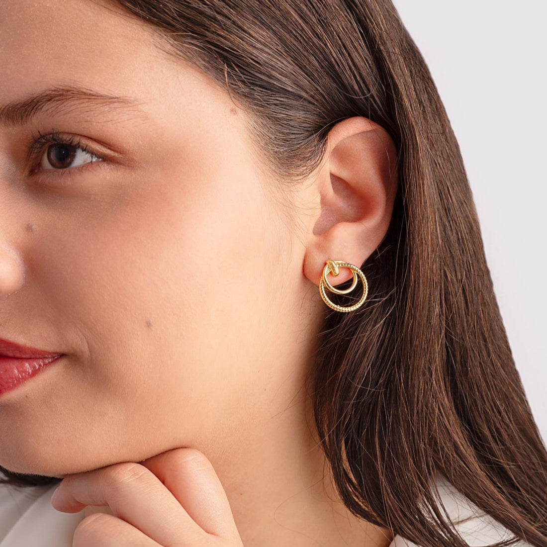 Aretes Aros Enlazados