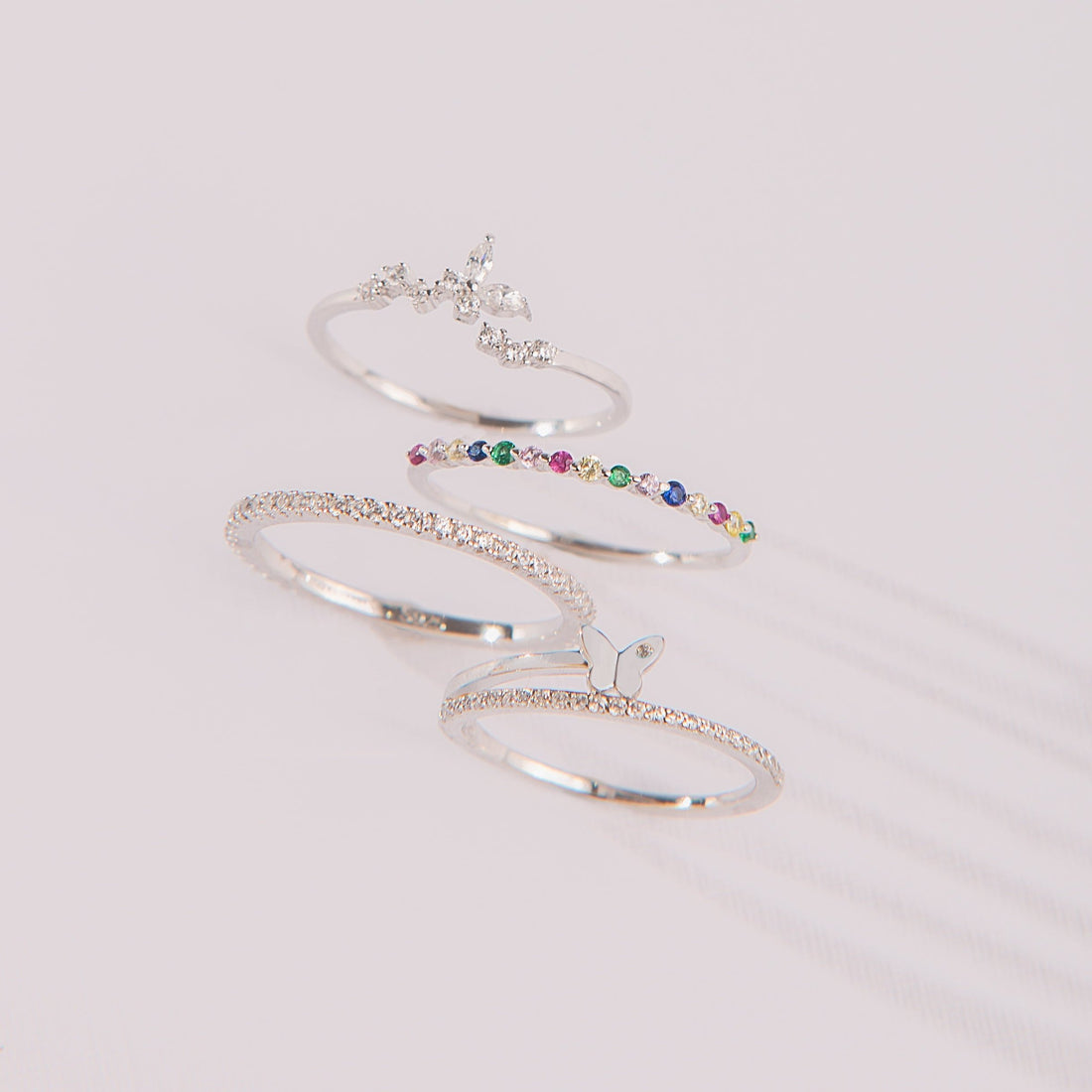 Anillo Cintillo Strass Plata