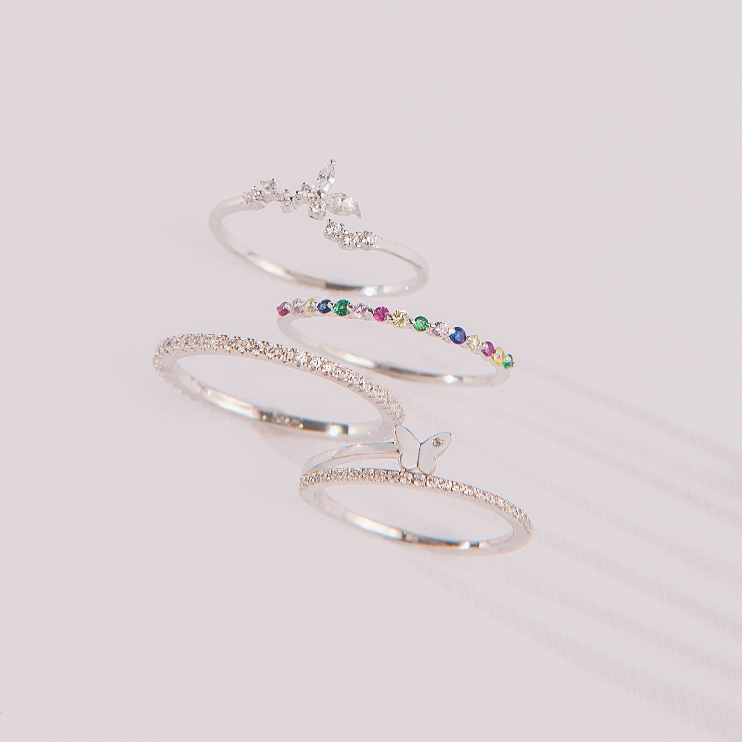 Anillo Cintillo Strass Plata