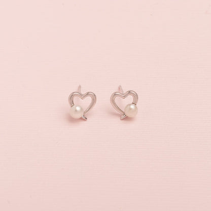 Aretes Romance Corazón-Perla