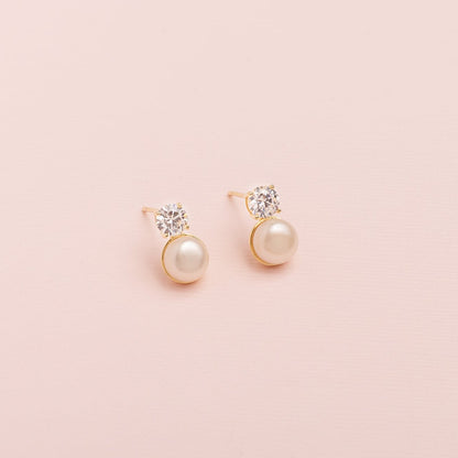 Aretes Glam Punto Luz-Perla