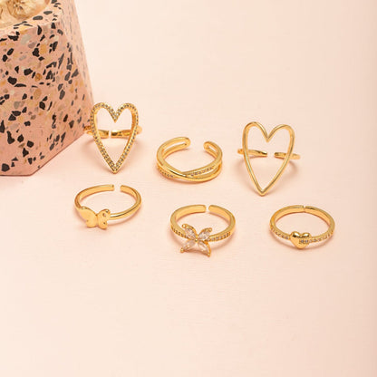 Anillo Corazón Calado Strass