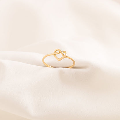 Anillo Corazón Enlazado Oro 18K