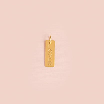 Dije Placa Rectangular Plata Bañada en Oro