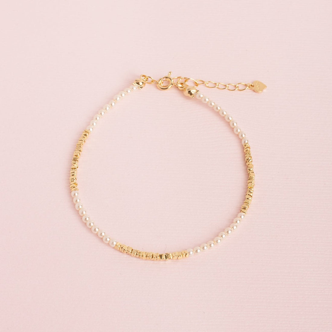 Pulsera Perlas mini y billas craqueladas