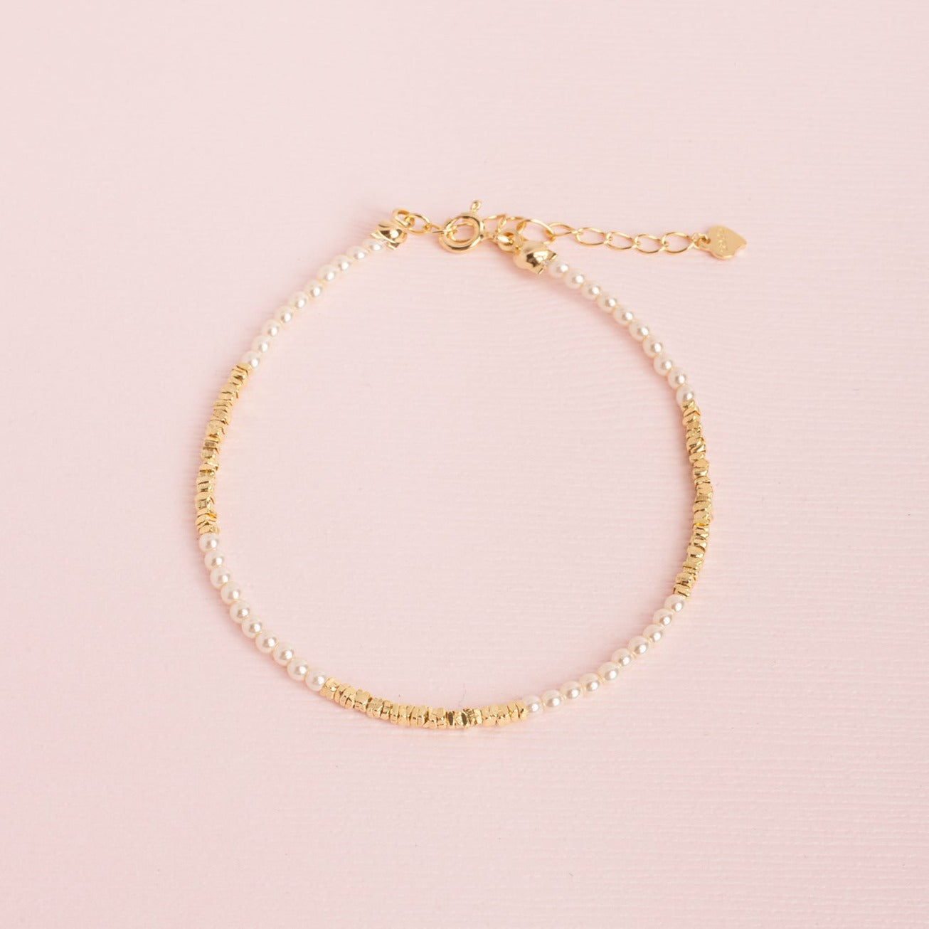 Pulsera Perlas mini y billas craqueladas