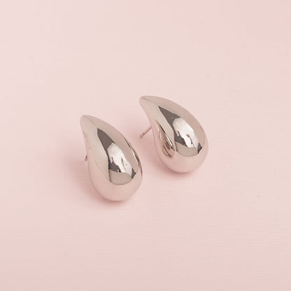Aretes Drop Grande Plateado