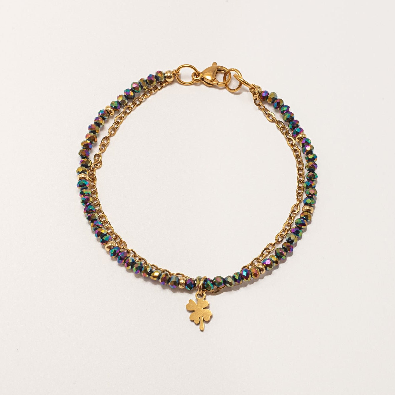 Pulsera Rafaella Trébol C. Lila Tornasol