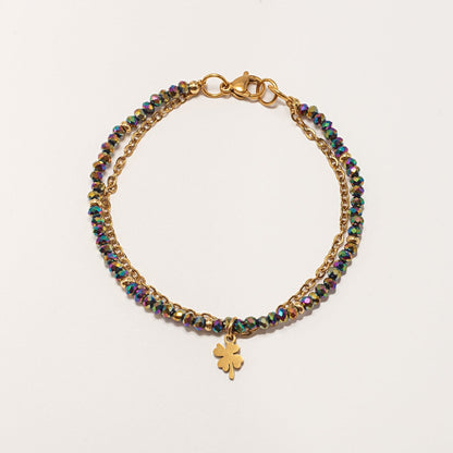 Pulsera Rafaella Trébol C. Lila Tornasol