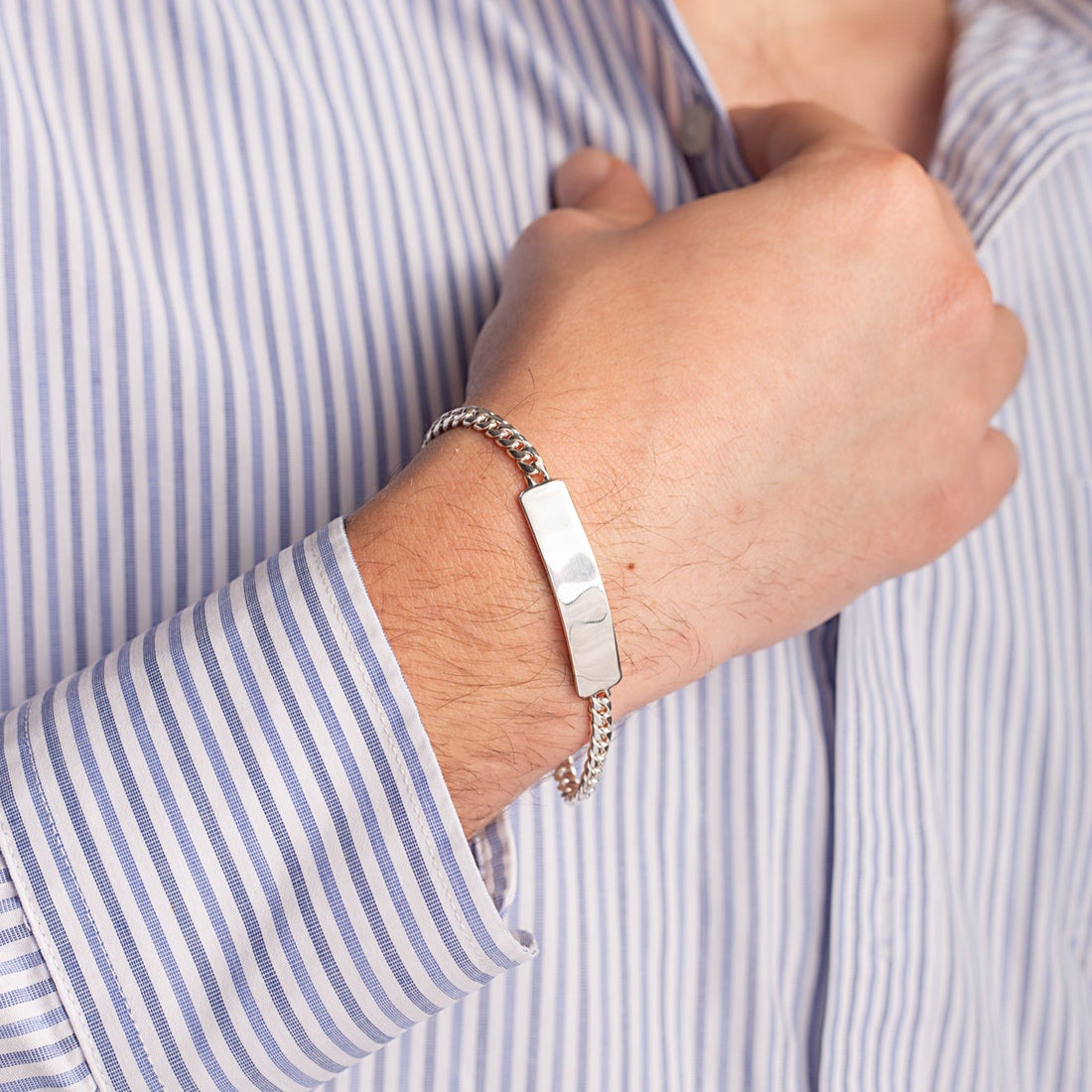 Pulsera Barbada Placa 925