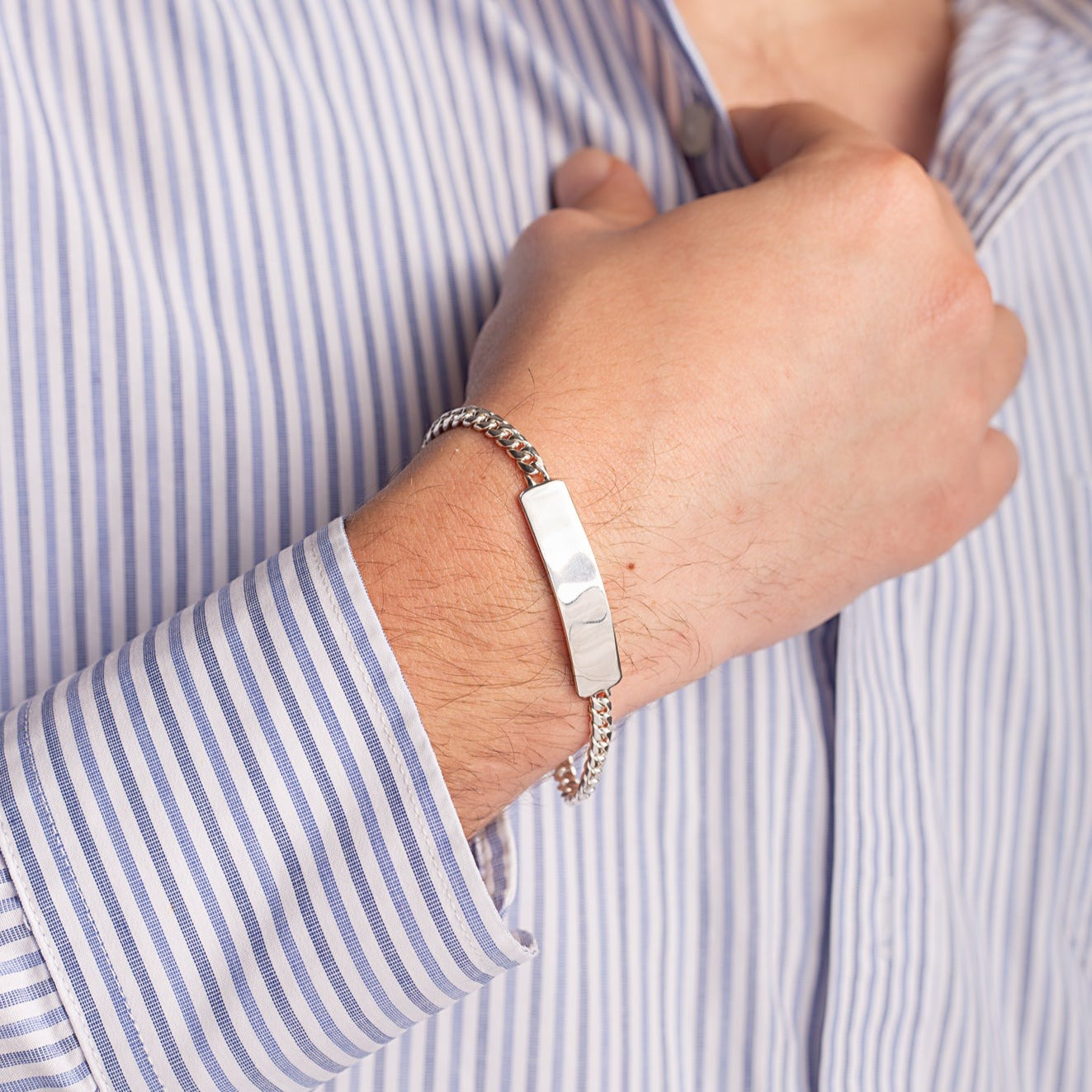 Pulsera Barbada Placa 925