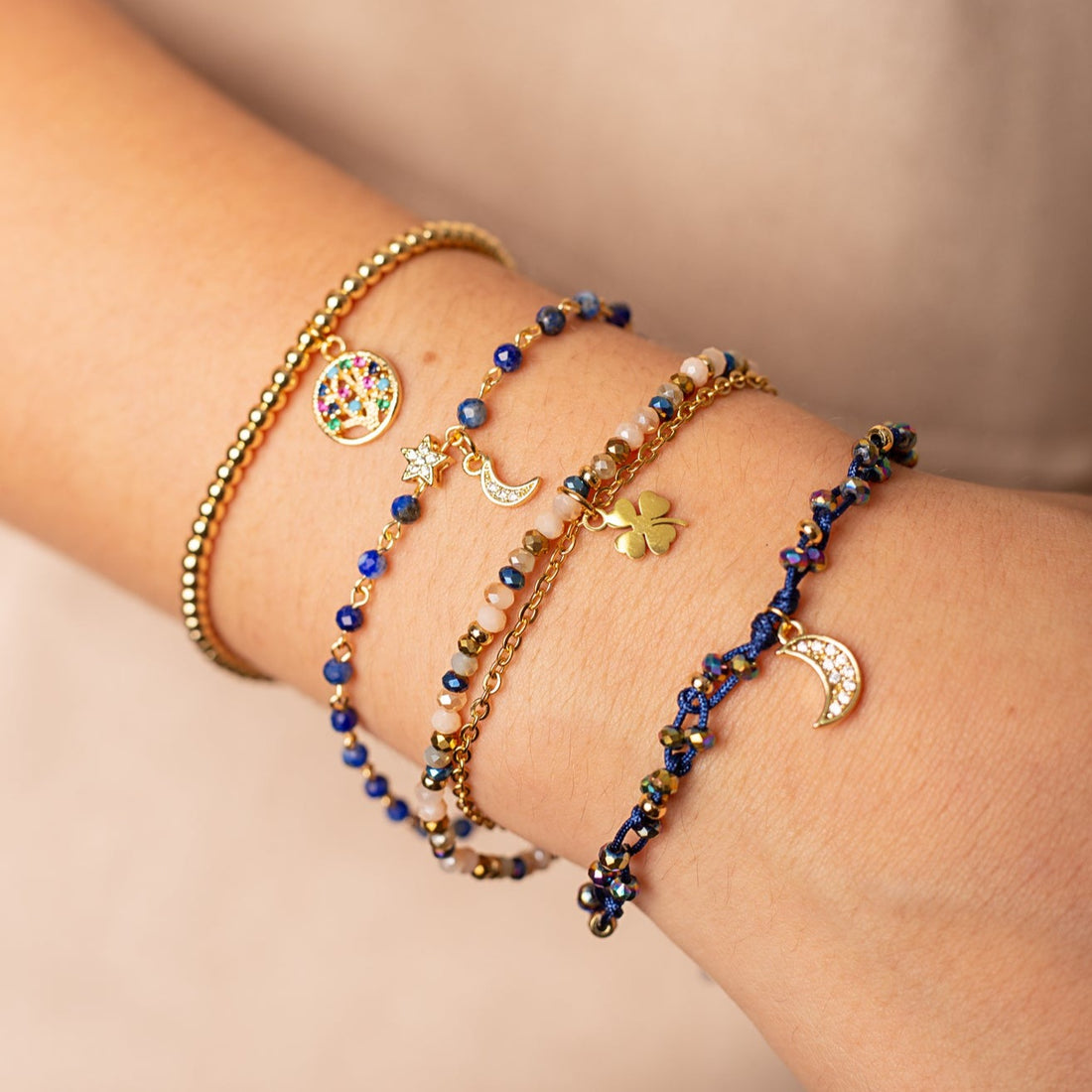 Pulsera Sole Esfera Broche Árbol Strass Multicolor