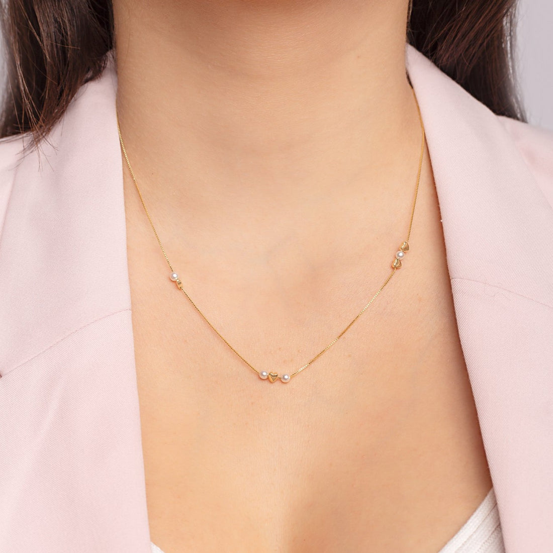 Collar Amarás Corazón Perlita
