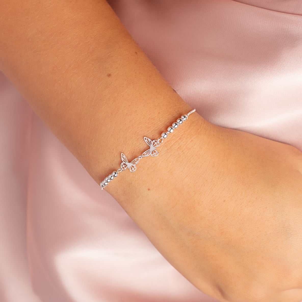 Pulsera Sole Esfera Plata Mariposas