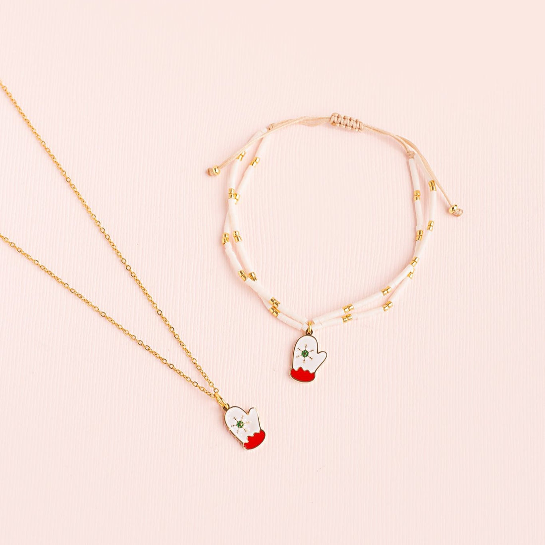 Packs  Collar y Pulsera Guantes Navideños