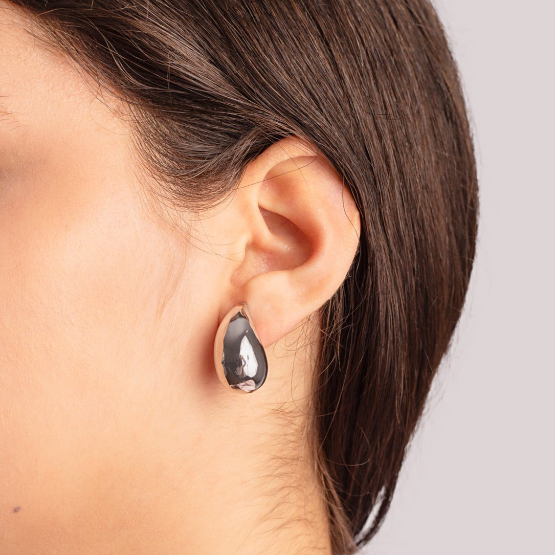 Aretes Drop Grande Plateado