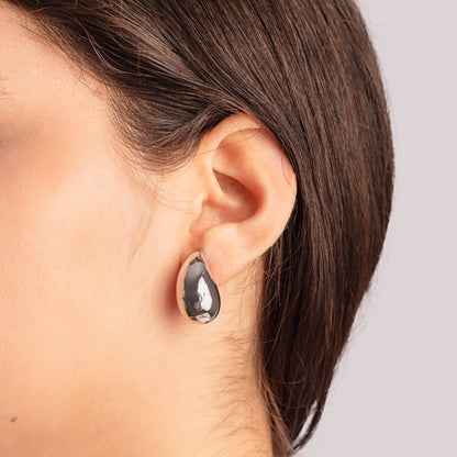 Aretes Drop Grande Plateado